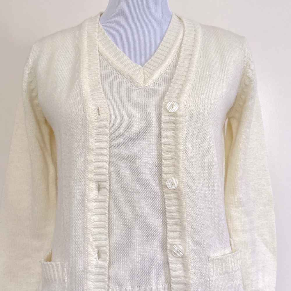 Vintage Twin Set Cream cardigan Catalina true vintage XS -S